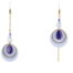 Boucles d'oreilles asymétriques Ciewenn composées d’une superposition de pampilles rondes, gouttes et d’un cercle. Une chaînette et un mélange harmonieux deperles grises et bleues finissent l’ensemble.
