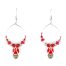 Boucles d'oreilles Ciewenn créoles composées d'un cercle argenté, de pampilles rouges et argentées, de perles en camaïeu de rouges et argentées.