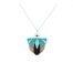 Collier Art déco CieWenn composé d'une chaîne en acier inoxydable, de perles bleues et noires et d'un jeu de pampilles aux formes variées