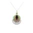 Collier art déco CieWenn composé d'une chaîne en acier inoxydable,, d'un jeu de pampilles géométriques et de de perles vertes, argentées et noires