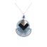 Collier Art déco CieWenn composé d'une chaîne en acier inoxydable,, d'un jeu de pampilles et de de perles bleues, argentées et noires