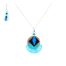 Collier Art déco CieWenn composé d'une chaîne en acier inoxydable, de perles bleues et noires et d'un jeu de pampilles aux formes variées